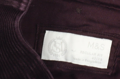 Marks and Spencer Men's Purple Corduroy Trousers 42