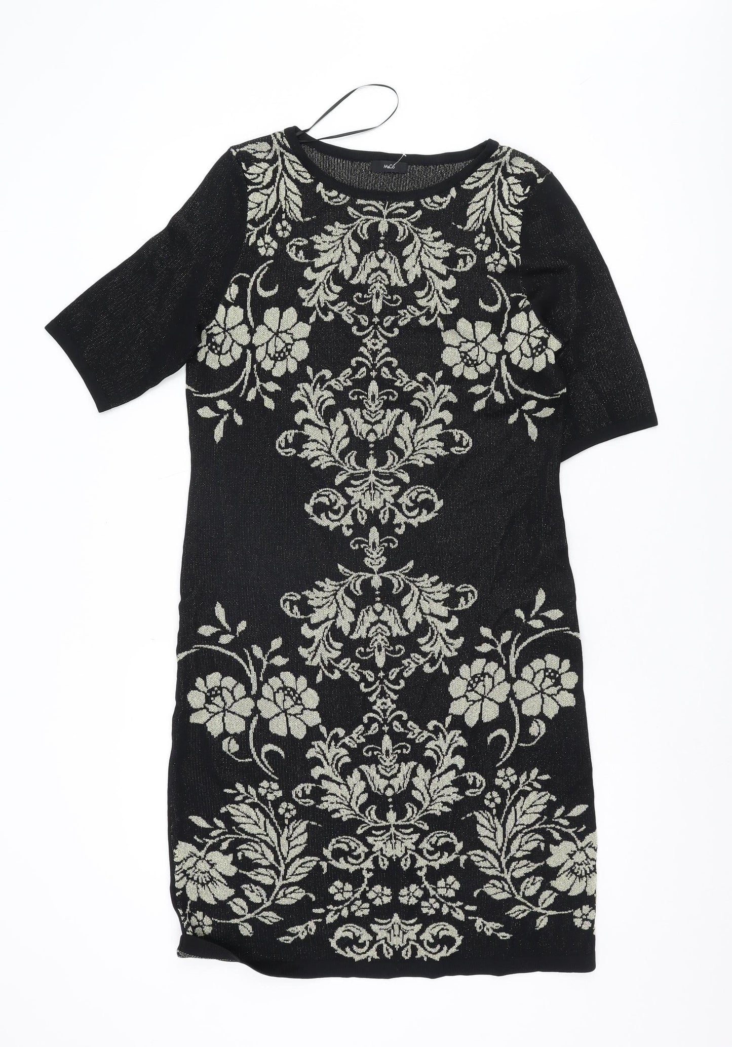 M&Co Women's Black Floral Dress Size 14