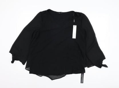 Womens UK Size 14 Roman Black Basic Blouse