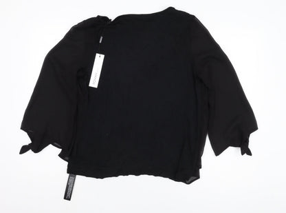 Womens UK Size 14 Roman Black Basic Blouse