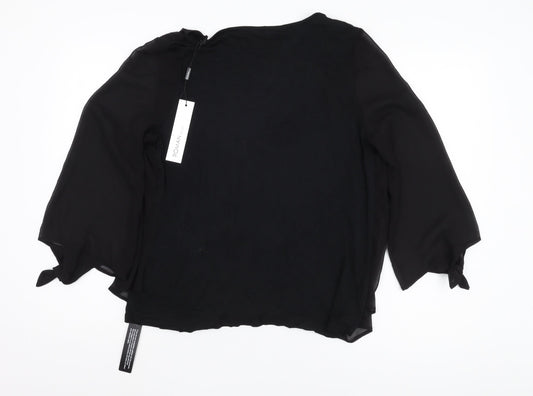 Womens UK Size 14 Roman Black Basic Blouse