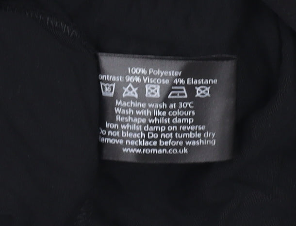 Womens UK Size 14 Roman Black Basic Blouse