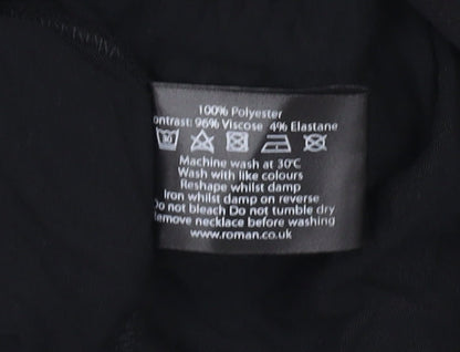 Womens UK Size 14 Roman Black Basic Blouse