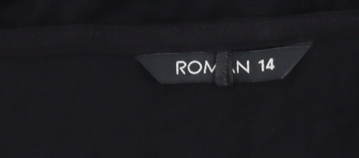 Womens UK Size 14 Roman Black Basic Blouse