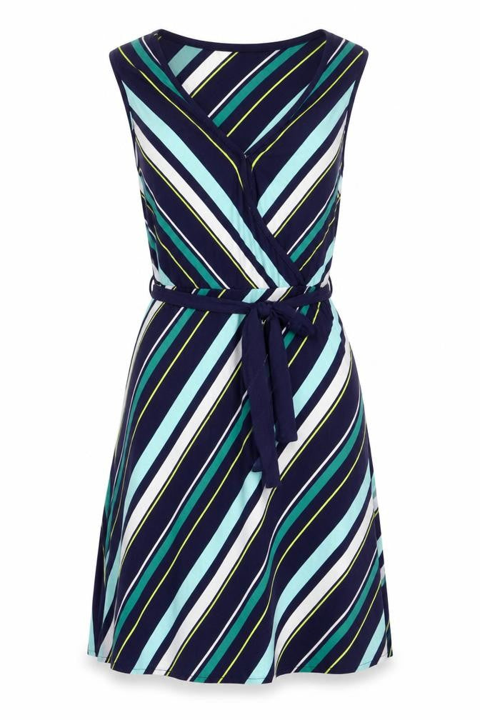 Oasis Women’s Multicoloured Striped Wrap Dress, S