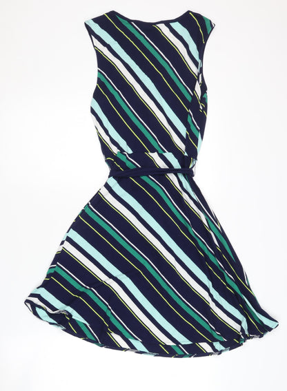 Oasis Women’s Multicoloured Striped Wrap Dress, S