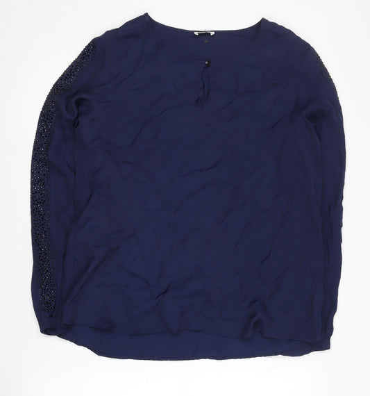 Womens UK Size 12 Gerry Weber Blue Basic Blouse