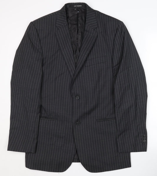 Mens UK Size 40 Jeff Banks Regular Black Suit Jacket