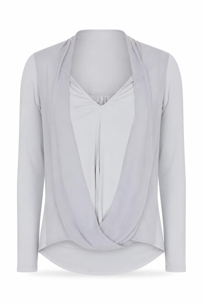 Womens UK Size 10 Coast Silver Wrap Blouse