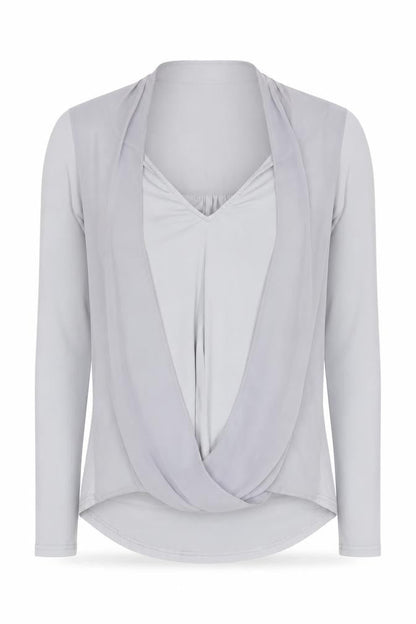 Womens UK Size 10 Coast Silver Wrap Blouse