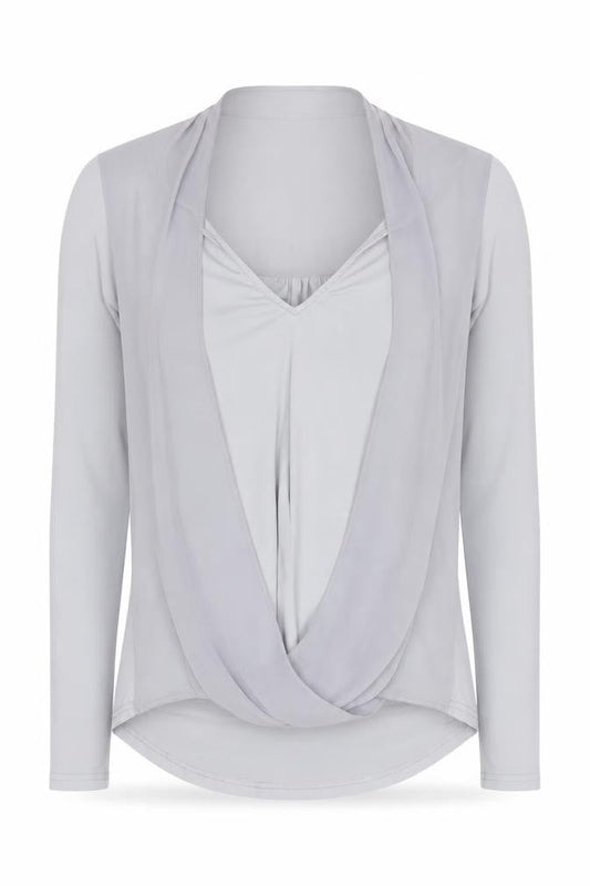 Womens UK Size 10 Coast Silver Wrap Blouse