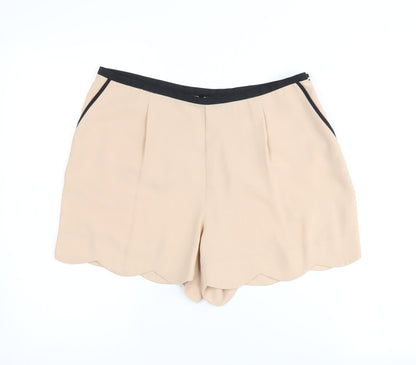 Oasis Women's Beige Pleated Shorts Size 12