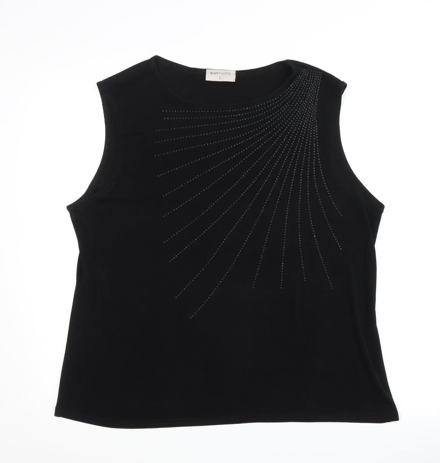 Bonmarché Women's Black Studded Tank Top L