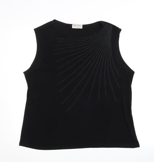 Bonmarché Women's Black Studded Tank Top L