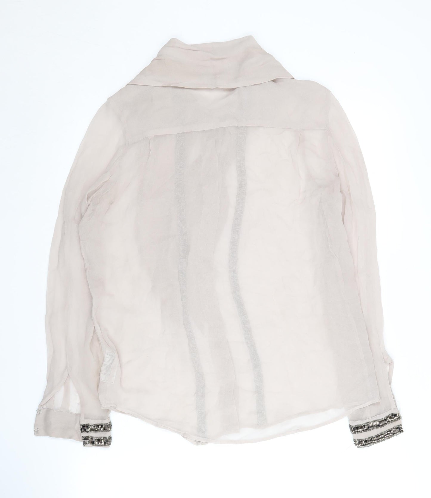 Womens UK Size 8 French Connection Beige Basic Blouse