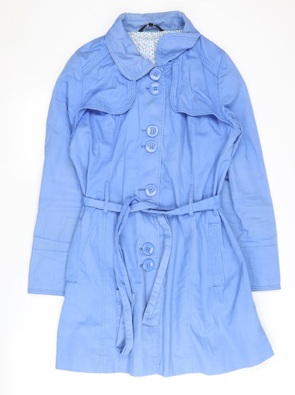 Dunnes Women's Blue Bel Elegance Trench Coat Size 12
