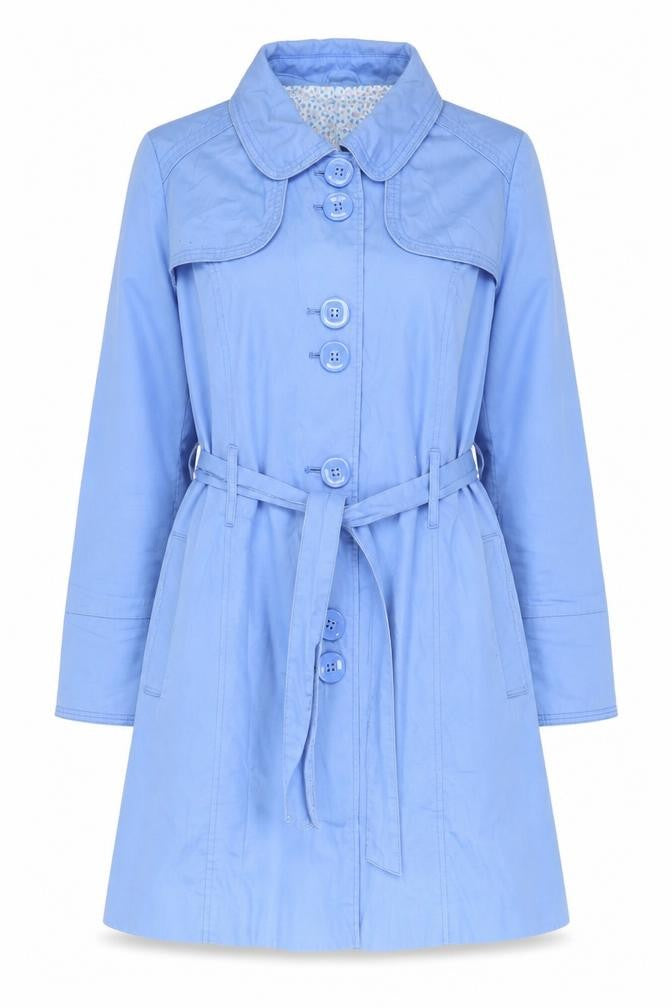 Womens UK Size 12 Dunnes Blue Trench Coat