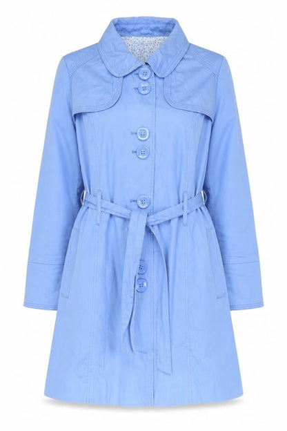 Womens UK Size 12 Dunnes Blue Trench Coat