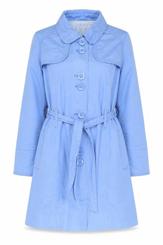 Womens UK Size 12 Dunnes Blue Trench Coat