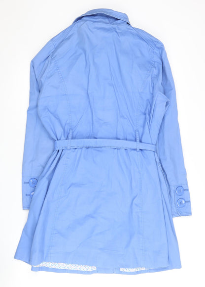 Dunnes Women's Blue Bel Elegance Trench Coat Size 12