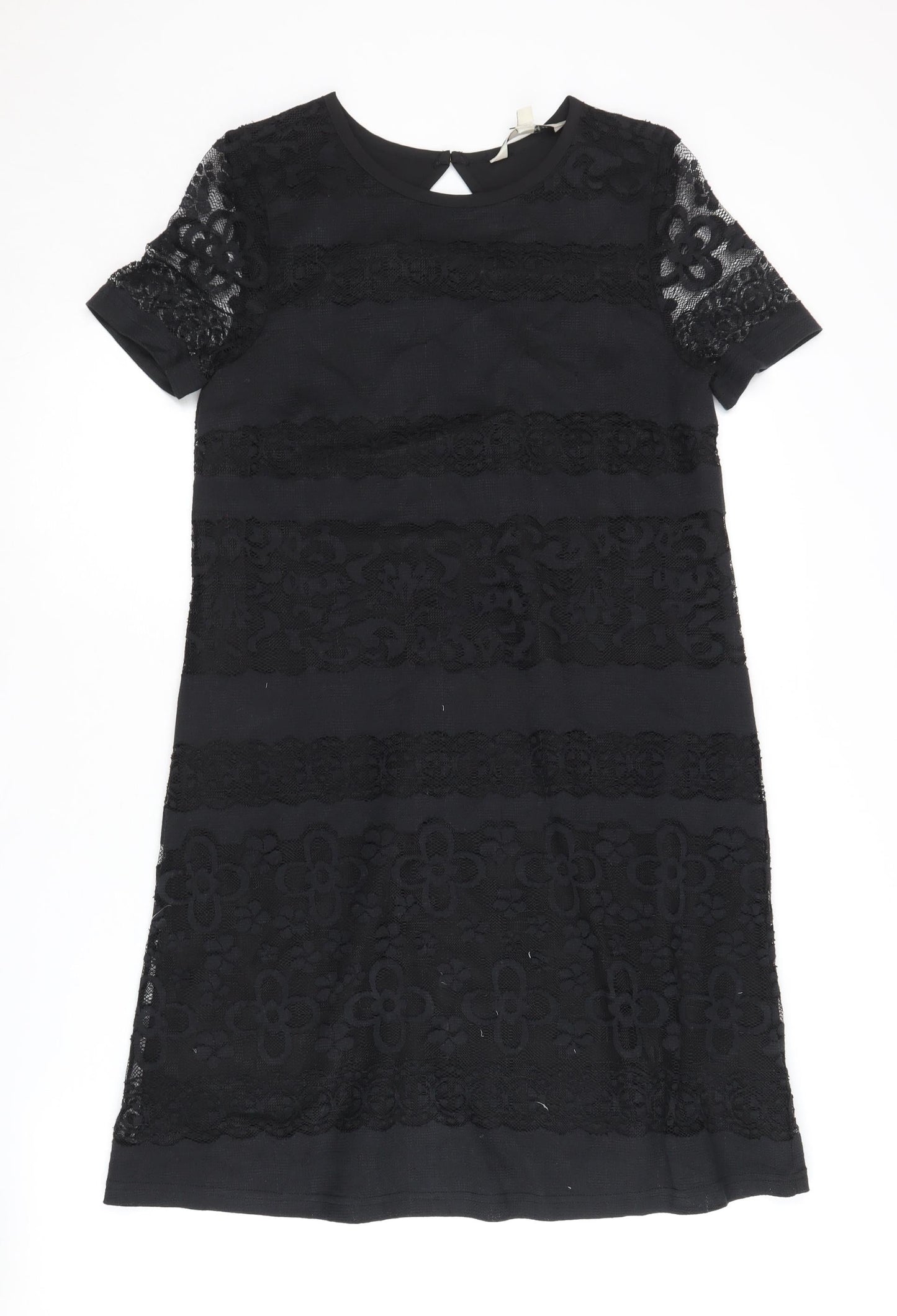 Yumi Women's Black Lace Shift Dress Size 8