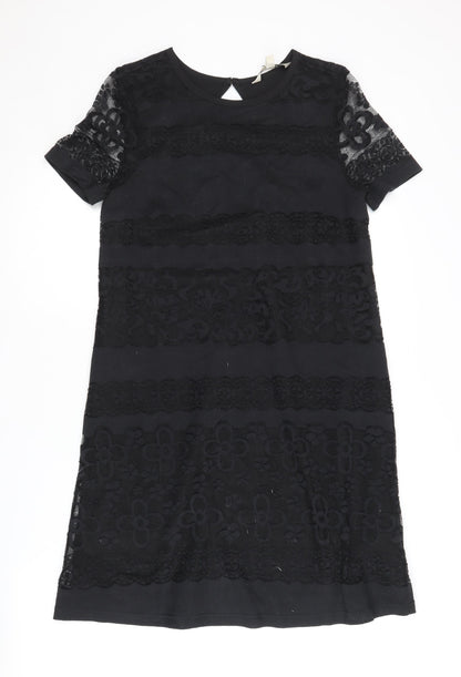 Yumi Women's Black Lace Shift Dress Size 8