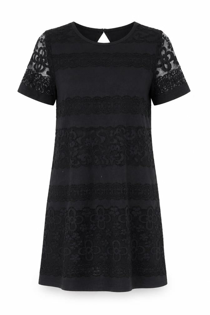 Yumi Women's Black Lace Shift Dress Size 8