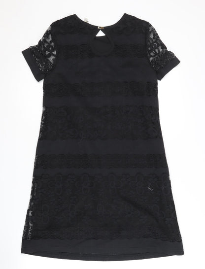 Yumi Women's Black Lace Shift Dress Size 8