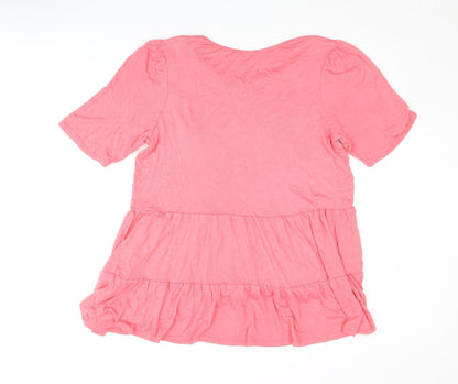 Womens UK Size 12 Roman Pink Basic Blouse