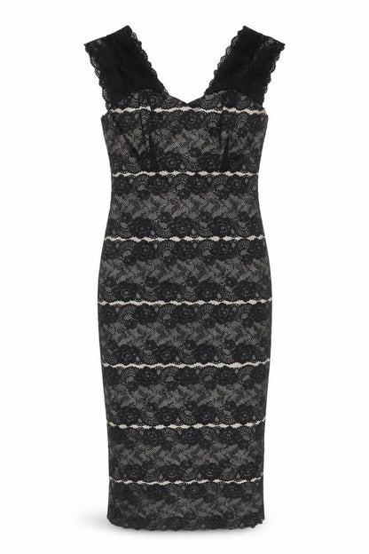 Phase Eight Women's Black Lace Sheath Dress Size 10