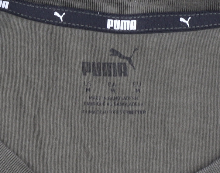 Puma Men’s Green T-Shirt Medium, Crew Neck, Short Sleeve