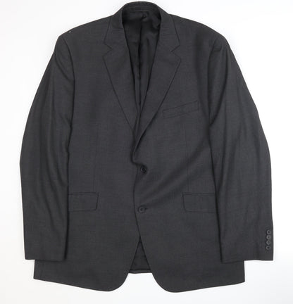 Mens UK Size 46 Dehavilland Regular Black Suit Jacket