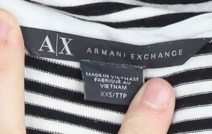 Womens UK Size 2XS Armani Exchange Black Basic T-Shirt