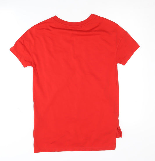 Womens UK Size XS Nike Red Basic T-Shirt