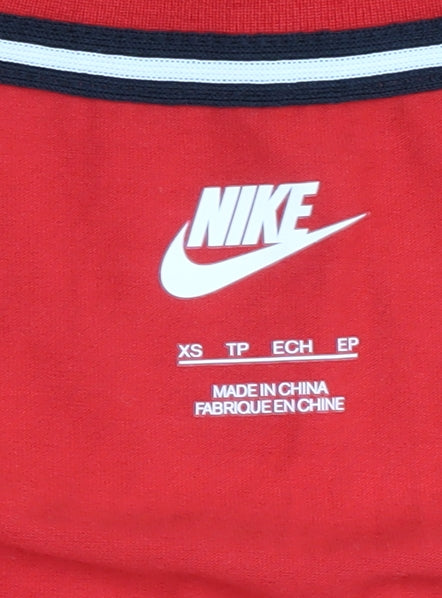 Womens UK Size XS Nike Red Basic T-Shirt