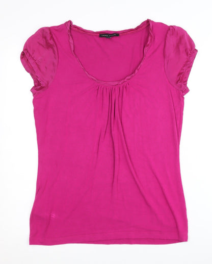 Laura Ashley Women's Pink Scoop Neck T-Shirt, Size 14