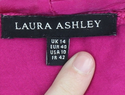 Laura Ashley Women's Pink Scoop Neck T-Shirt, Size 14