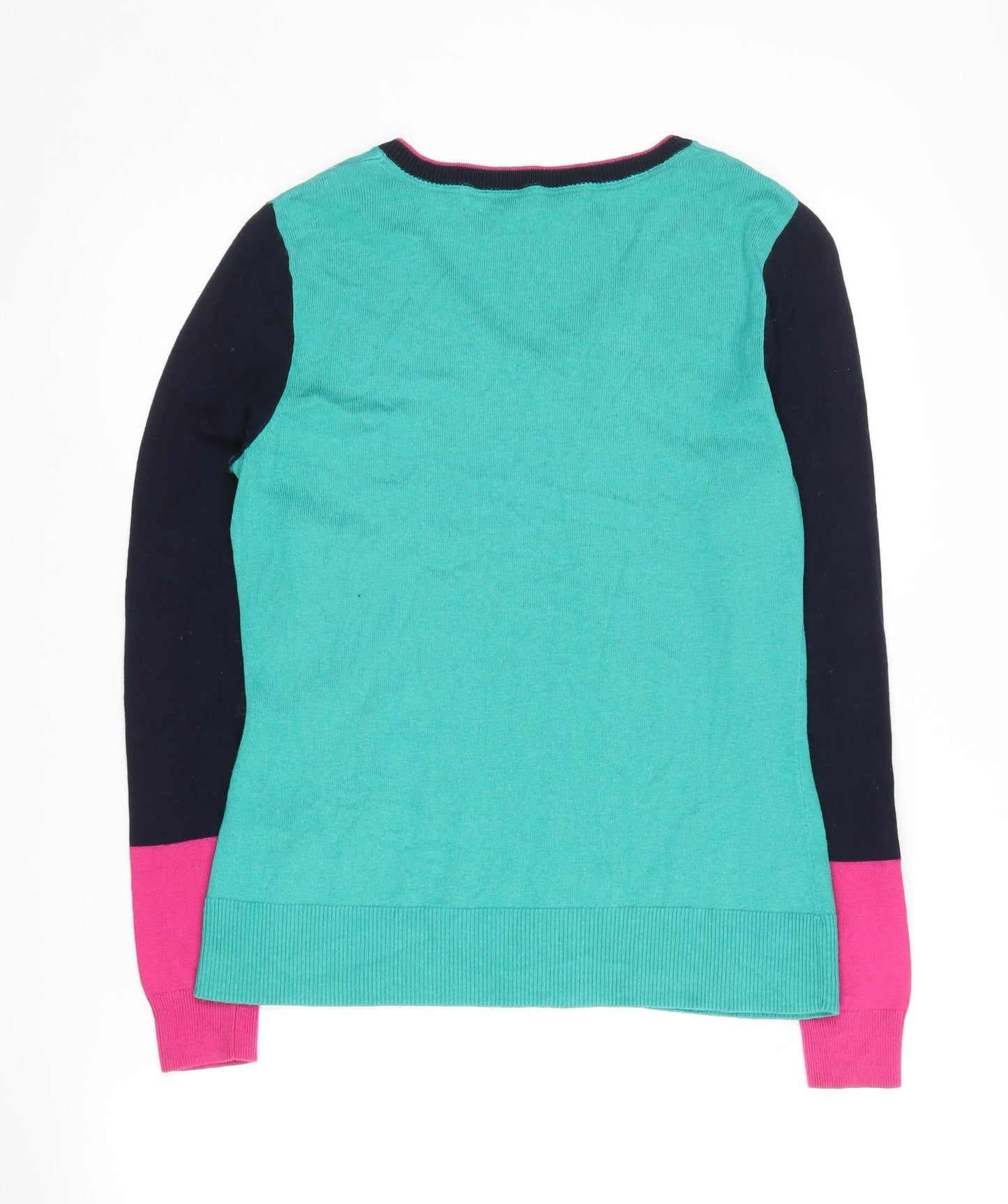 Laura Ashley Women's Multicoloured V-Neck Jumper Size 10