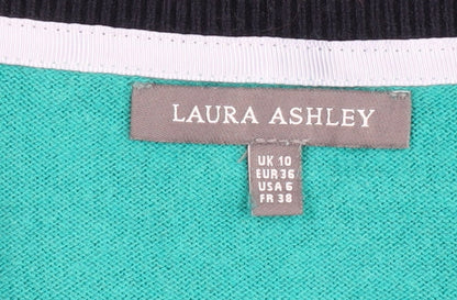 Laura Ashley Women's Multicoloured V-Neck Jumper Size 10