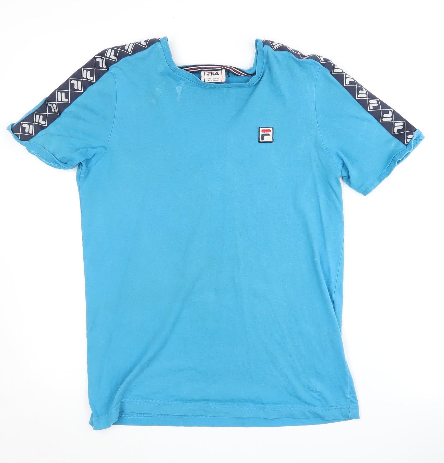 Fila Boys Blue Cotton T-Shirt Size 13-14 Years - Logo Accent