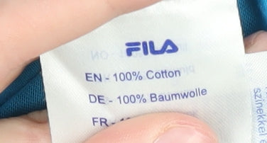Fila Boys Blue Cotton T-Shirt Size 13-14 Years - Logo Accent