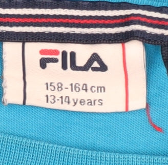 Fila Boys Blue Cotton T-Shirt Size 13-14 Years - Logo Accent