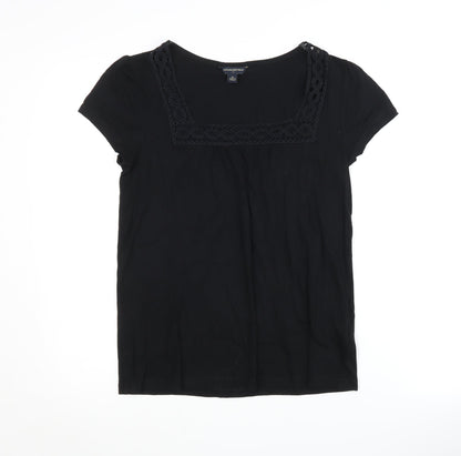 Banana Republic Women's Black Square Neck T-Shirt M