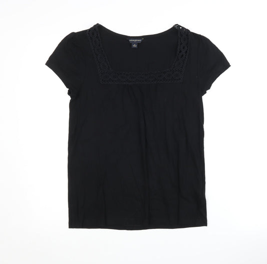 Banana Republic Women's Black Square Neck T-Shirt M