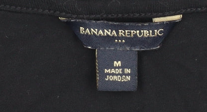 Banana Republic Women's Black Square Neck T-Shirt M