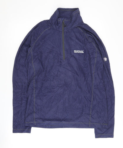 Mens UK Size M Regatta Great Outdoors Blue 1/4 Zip Sweatshirt