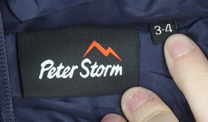 Peter Storm Boys Blue Hooded Bodywarmer Jacket, 3-4 Years