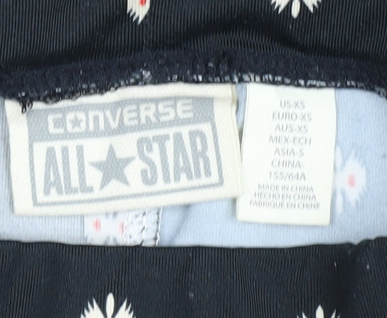 Converse Women’s Black XS Leggings Geometric Pattern