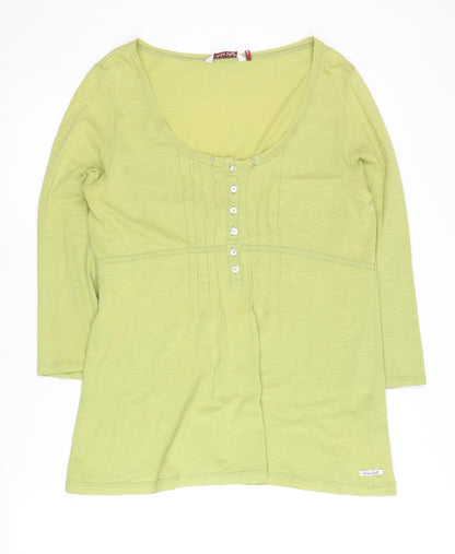 White Stuff Women's Green 3/4 Sleeve Blouse Size 14
