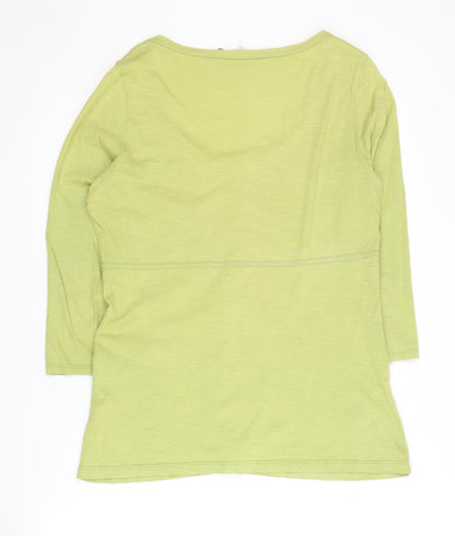 White Stuff Women's Green 3/4 Sleeve Blouse Size 14